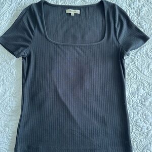 Madewell black ribbed tee